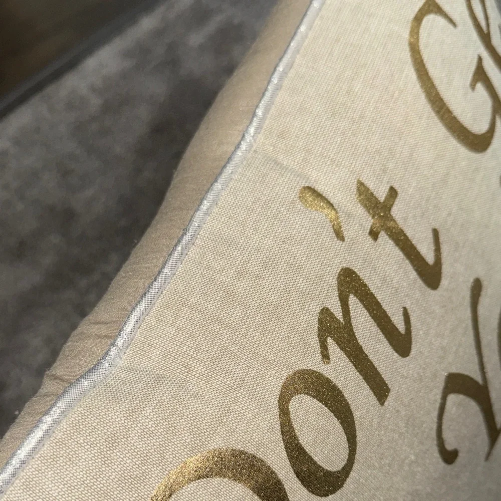 Pier 1 Holiday Pillow Cover with Gold and Silver Text (pillow cover only)
